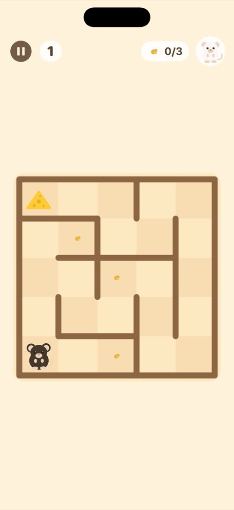 Rat Friend in a small maze looking for the cheese