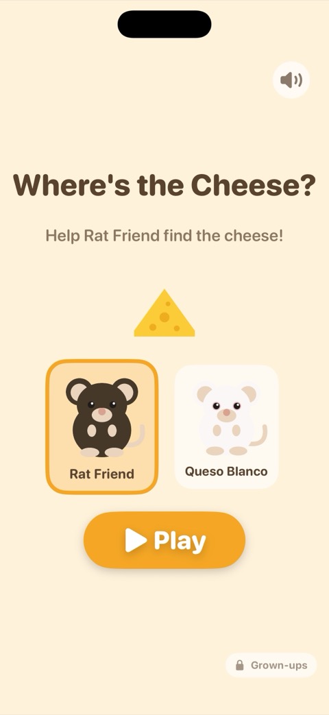 Where's the Cheese? title screen with Rat Friend and Queso Blanco